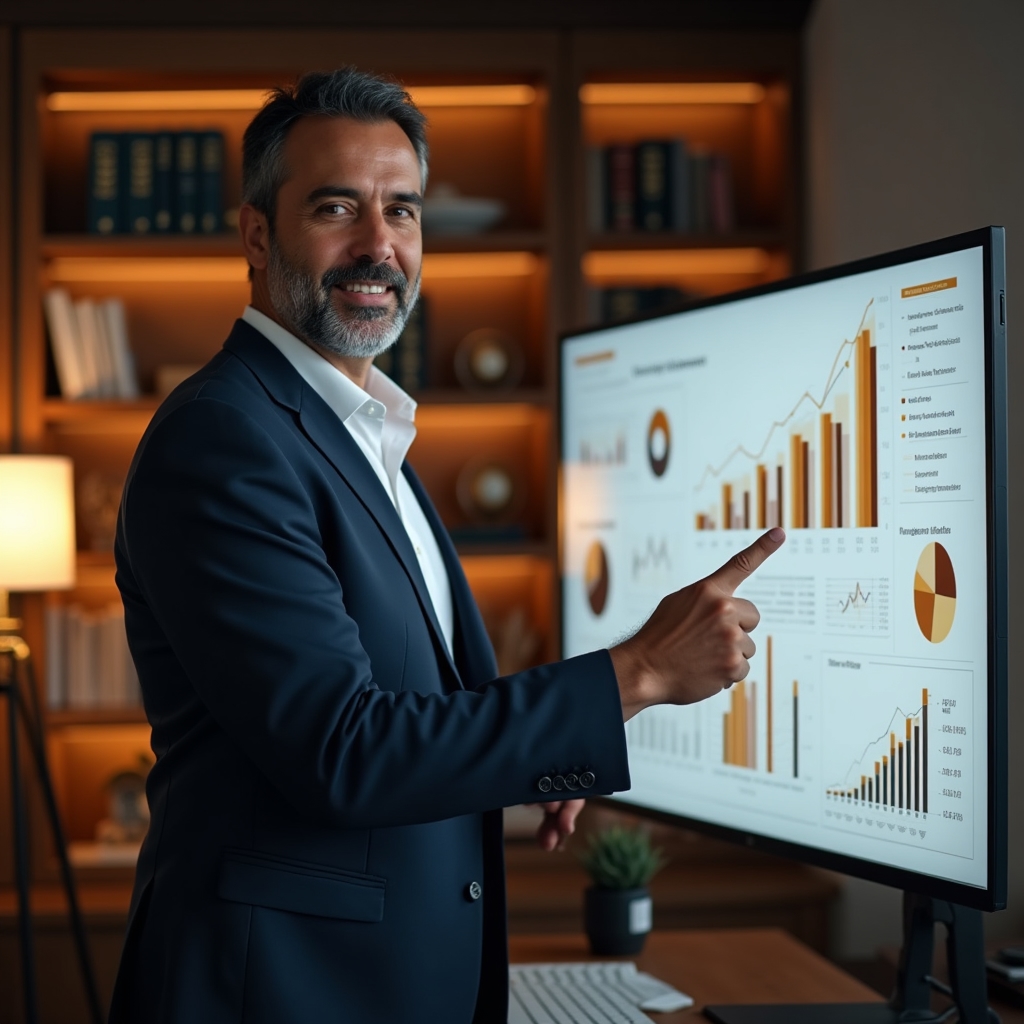Instructor presenting a financial education session on screen with clear charts and diagrams